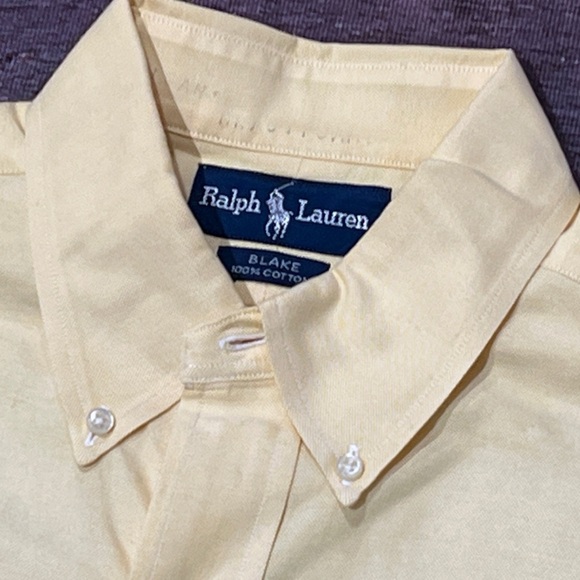 Polo by Ralph Lauren Blake Men's Yellow Shirt Long Sleeve Preppy Button Down - Picture 4 of 5
